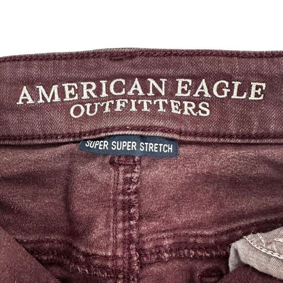 American Eagle Women's Hi-Rise Shortie size 4 Maroon - Picture 4 of 8